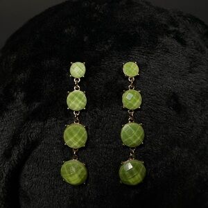 Chic Green Gemstone Earrings